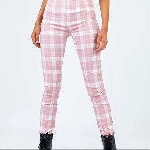 Princess polly pink plaid pants